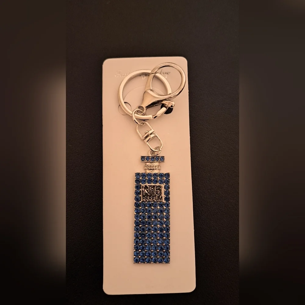 Blue Rhinestone Keychain charm NWT